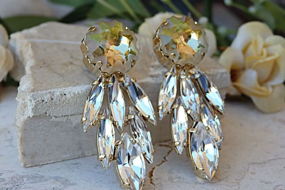 Cluster crystal earrings