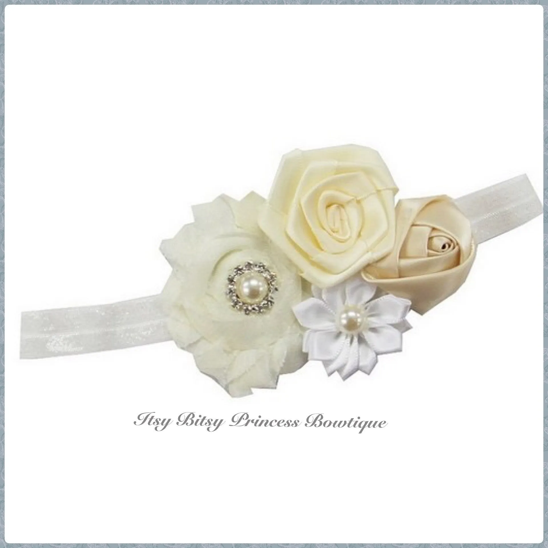 Cream Rosettes Headbands