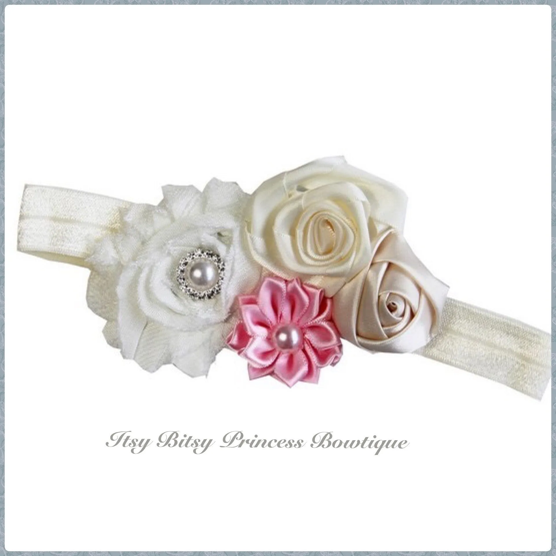 Cream Rosettes Headbands