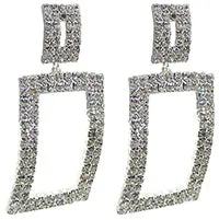 Crystal Earrings Oblong Crystal Square 89012-8150