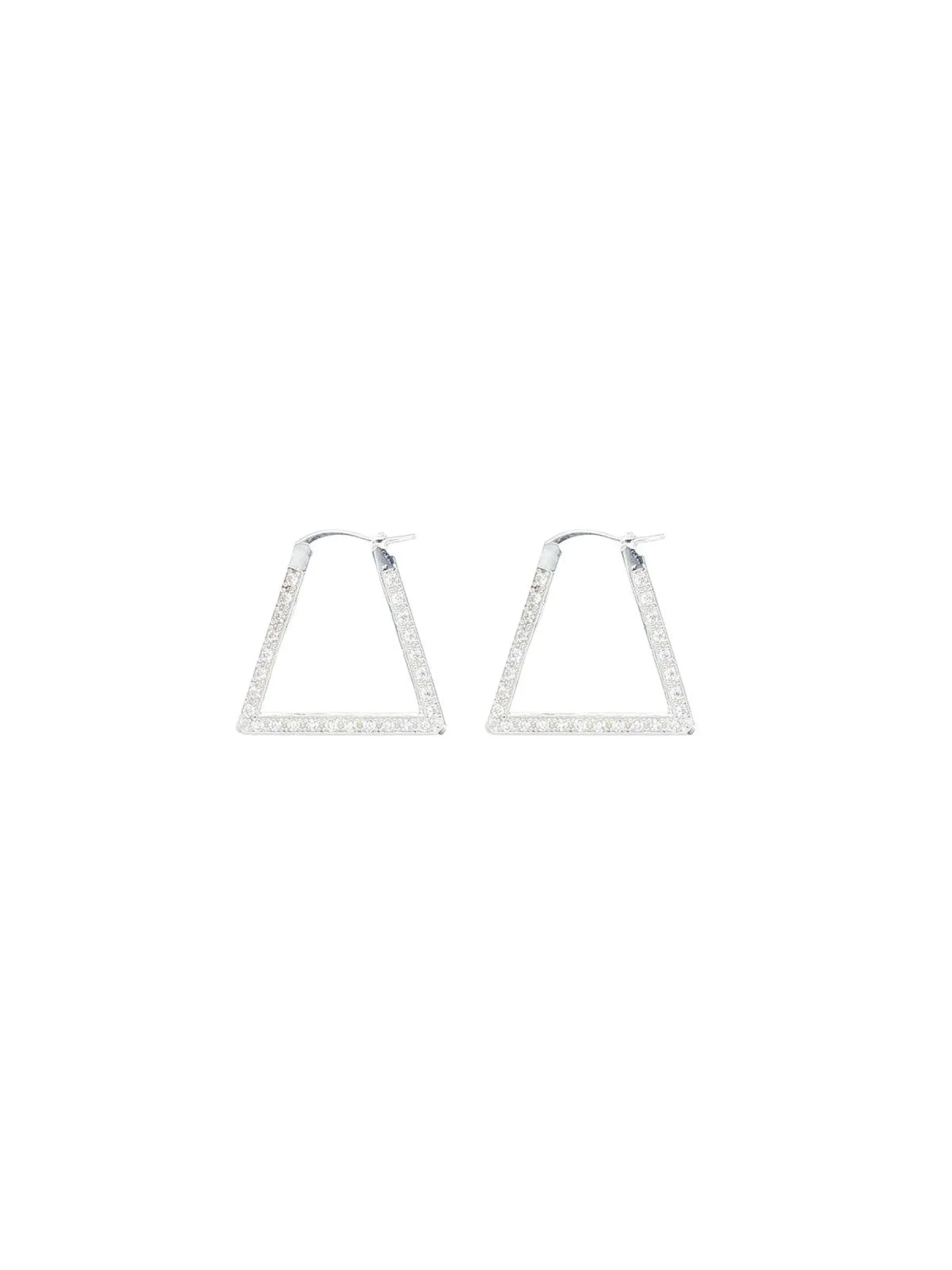 Crystal-Embellished Triangle Earrings