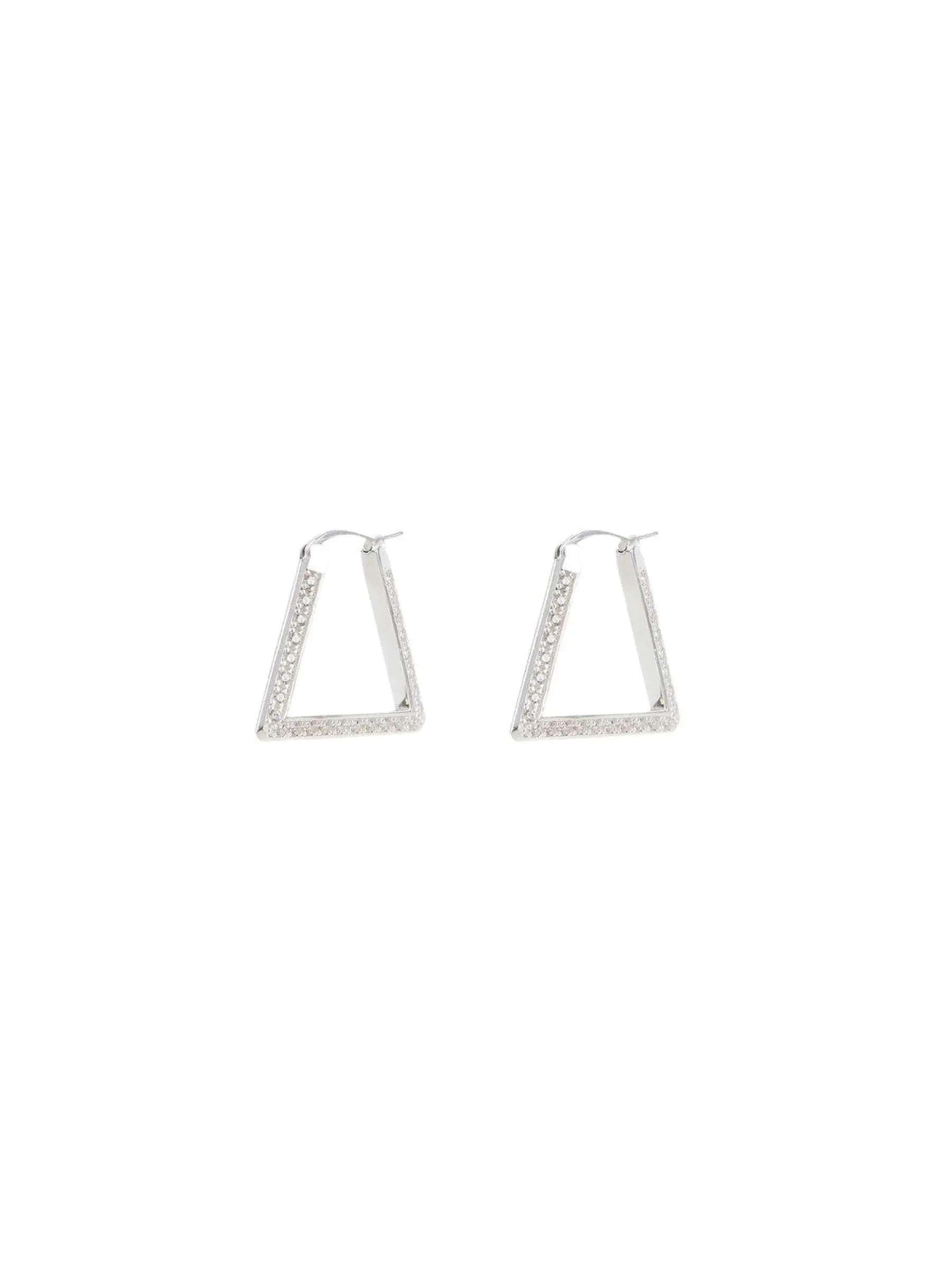 Crystal-Embellished Triangle Earrings