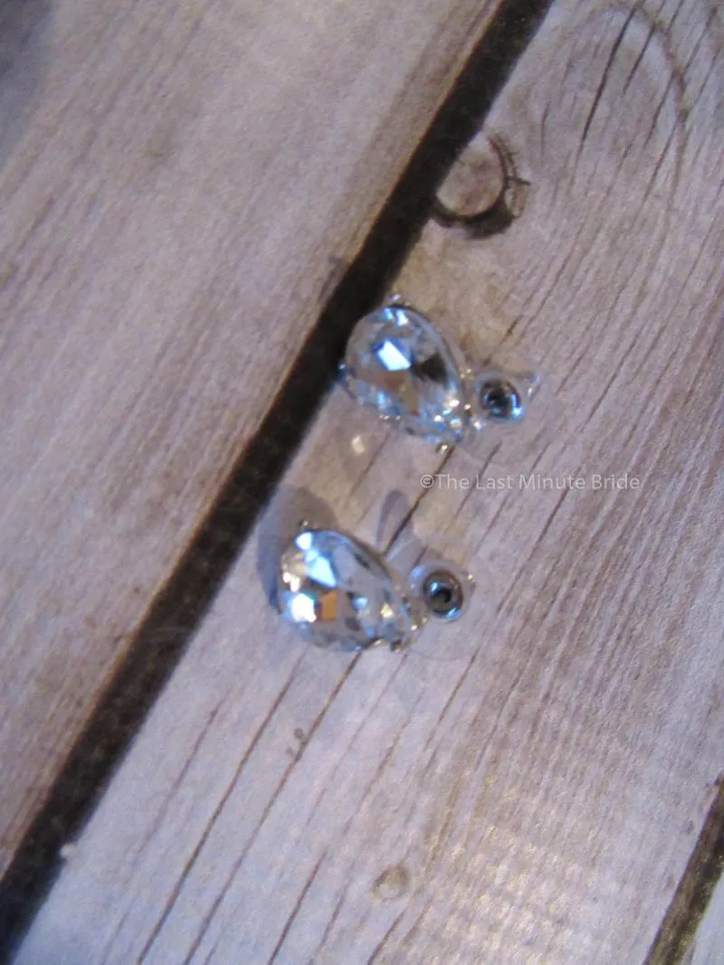 Crystal Tear Drop Stud Bridal Earrings