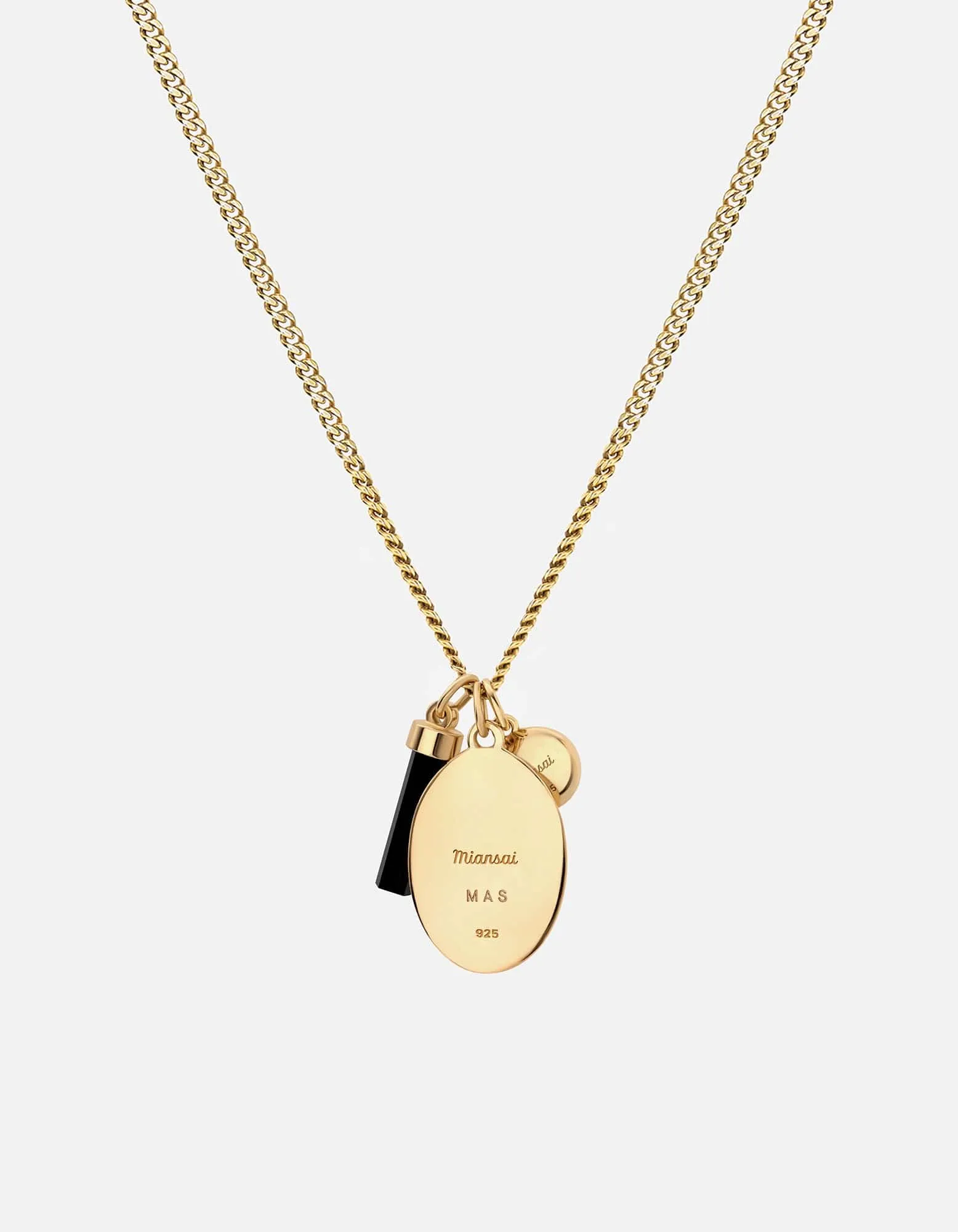 Dawn Trilogy Necklace, Gold Vermeil/Black