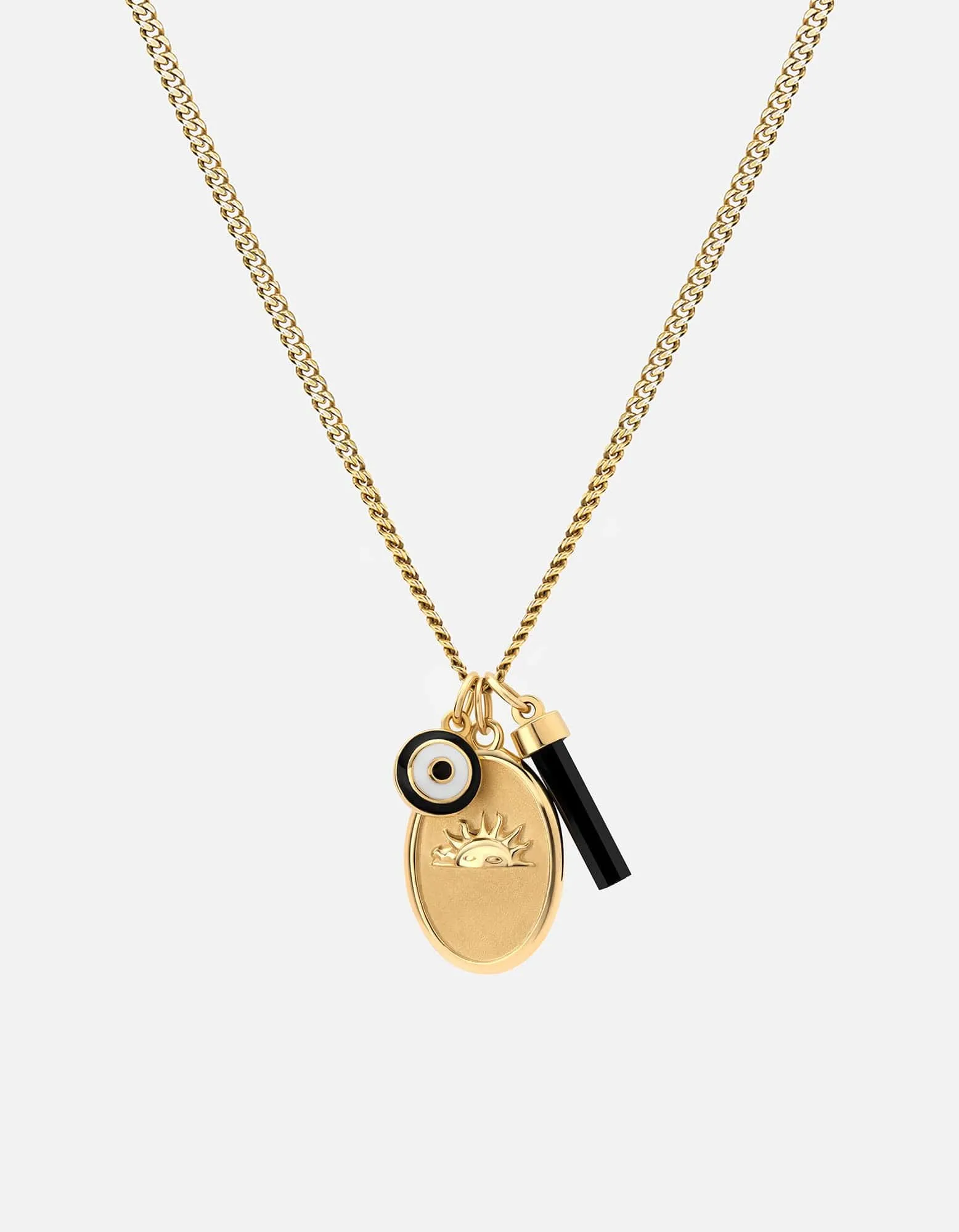 Dawn Trilogy Necklace, Gold Vermeil/Black