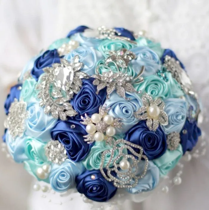 DIY Kit Satin Roses Brooch Bouquet KIT- BESS