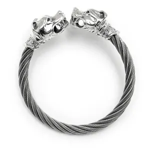 Dog Head Cable Bangle Bracelet