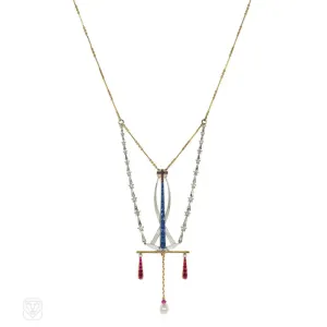 Edwardian multi-gemset Masonic necklace