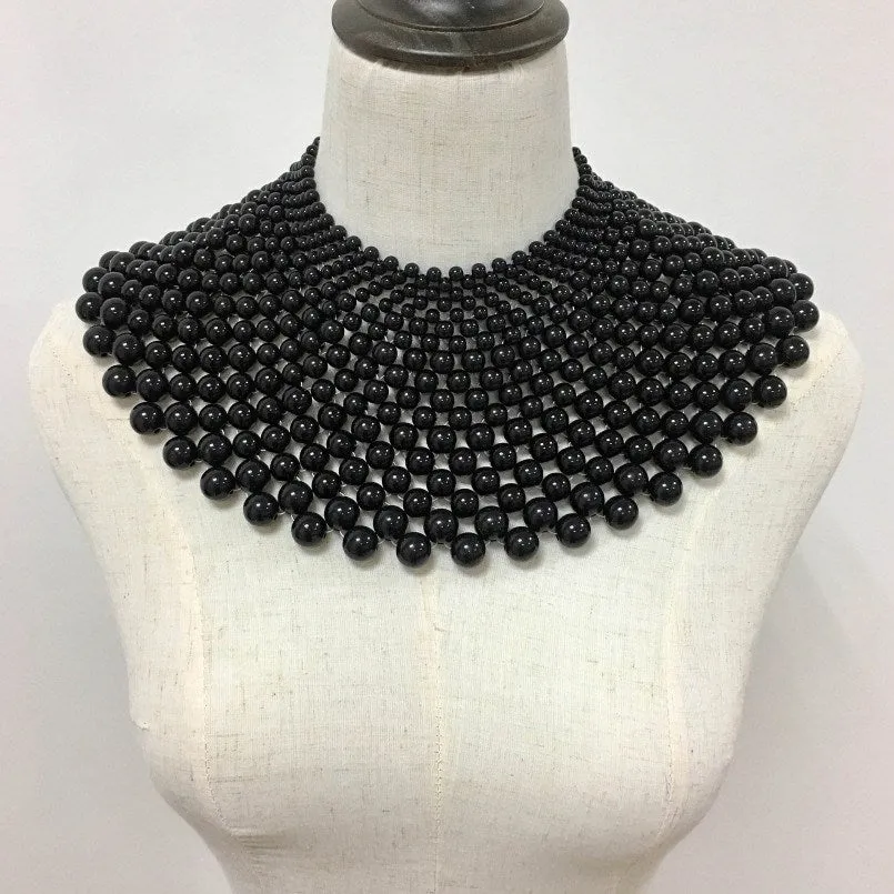 Egyptian Inspired Maxi Choker Necklace (Black)