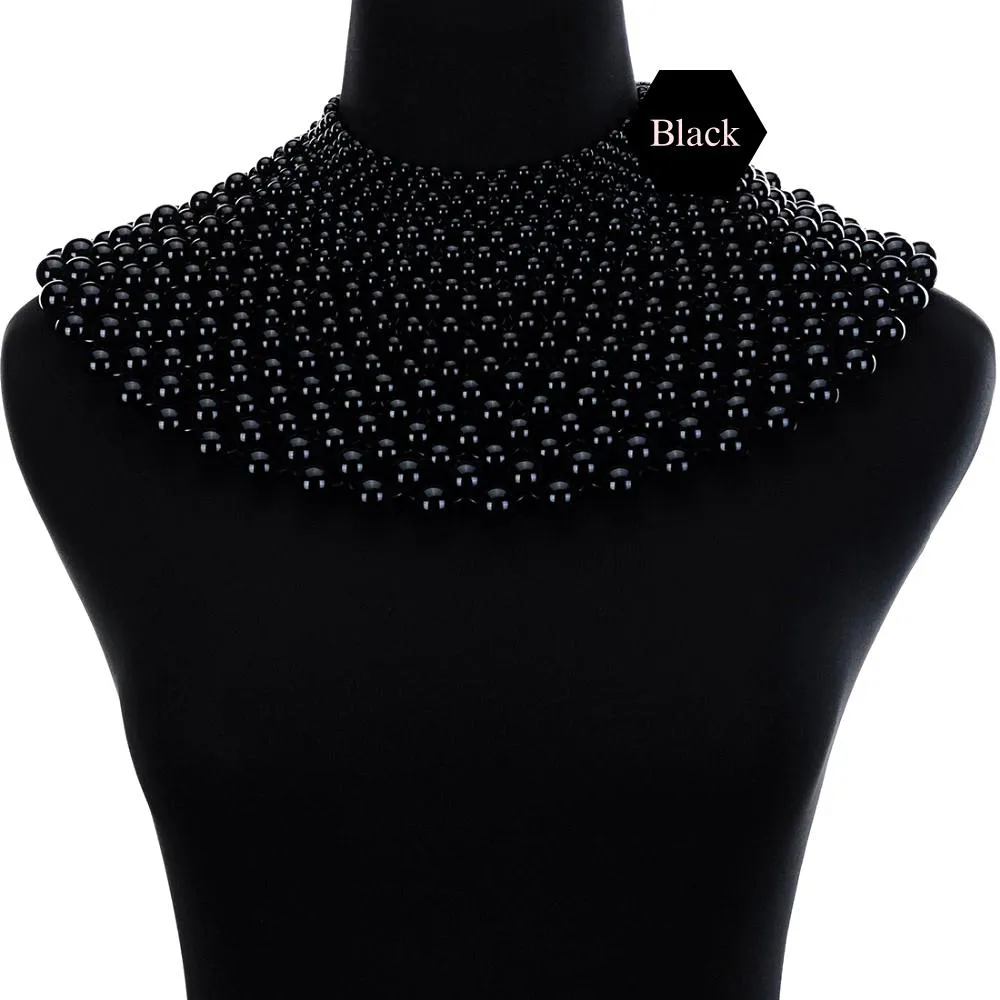 Egyptian Inspired Maxi Choker Necklace (Black)