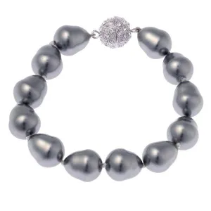 Emma Classic Baroque Grey Pearl Bracelet