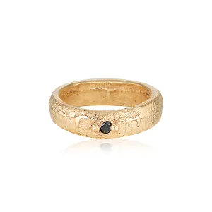 Epicene Ring - Yellow Gold & Black Diamond 6mm band