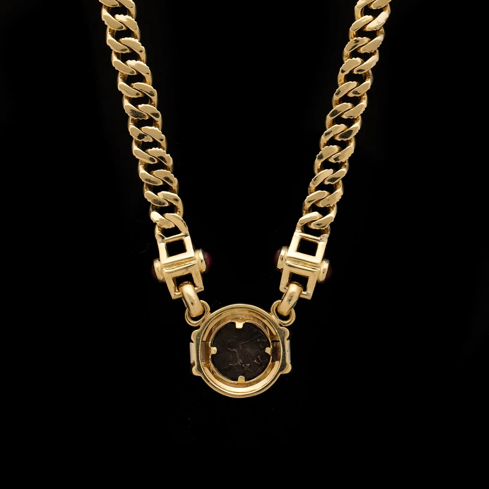 Estate 18k Gold Roman Coin Necklace