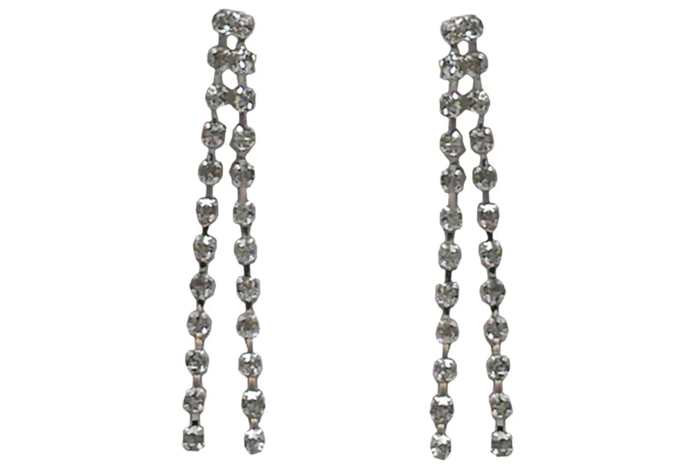 Estreamer Bella Crystal Streamers Earrings 2.5" Long Crystal Streamers YY89800-1