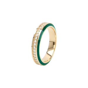 Eternity green enamel 4mm ring