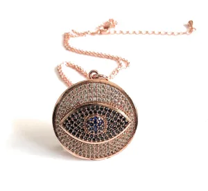 Evil Eye Rose Gold Necklace