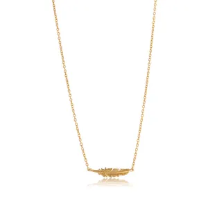 Feather Necklace, Gold