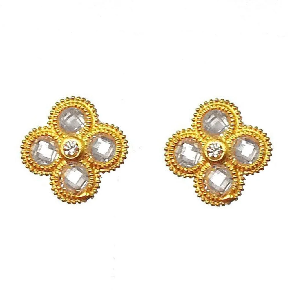 Flower Stud Gold Earrings