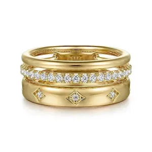 Gabriel & Co. Diamond-Accented Stacked Band Set