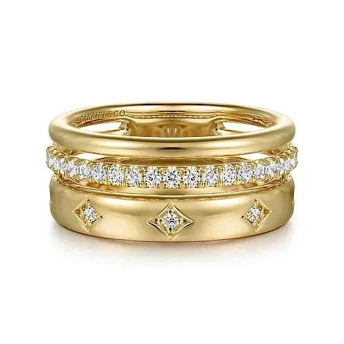 Gabriel & Co. Diamond-Accented Stacked Band Set