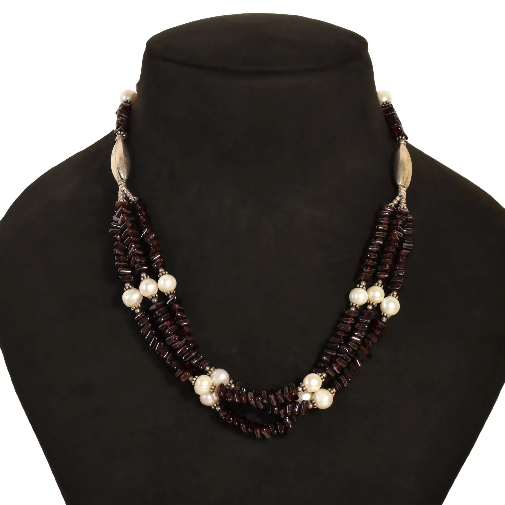 Garnet Pearl Necklace