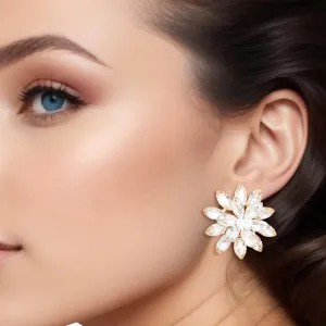 Glam Up Your Look with Marquise Crystal Flower Earrings