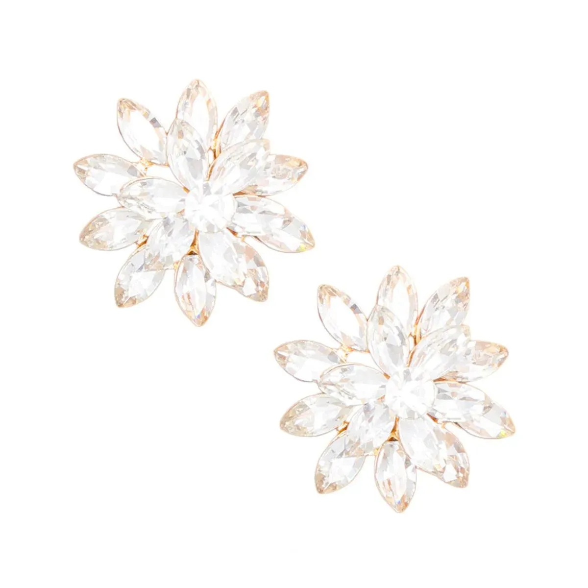 Glam Up Your Look with Marquise Crystal Flower Earrings