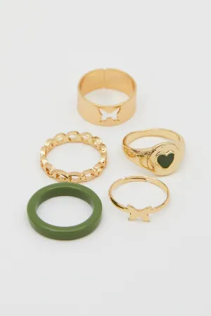 Gold 5Pcs Rings