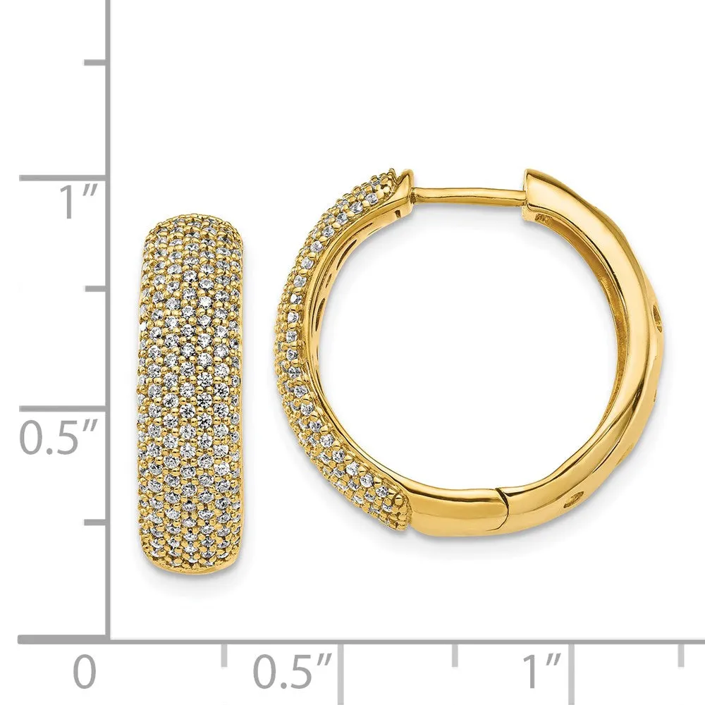 Gold Diamond Hinged Hoop Earrings - Model EM5382-100-YA