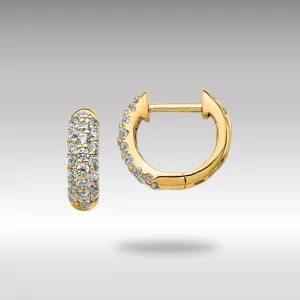 Gold Diamond Hinged Hoop Earrings - Model EM5386-050-YA