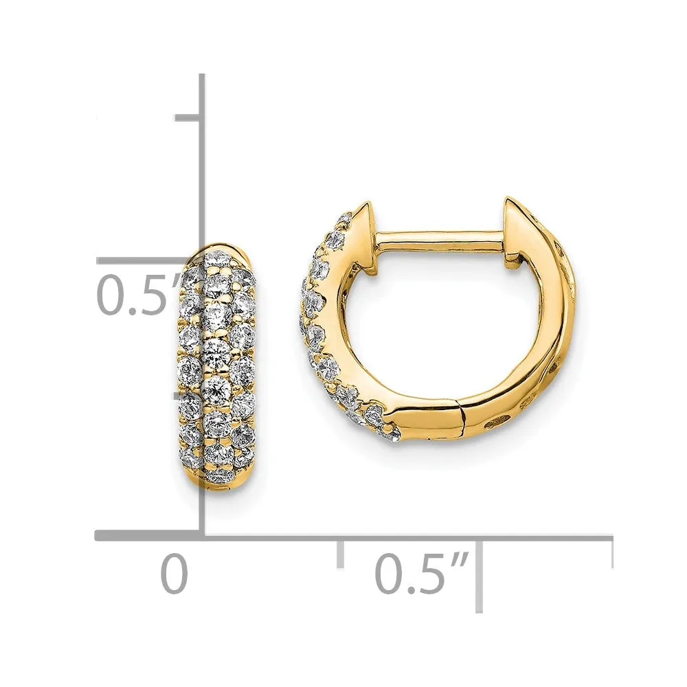 Gold Diamond Hinged Hoop Earrings - Model EM5386-050-YA