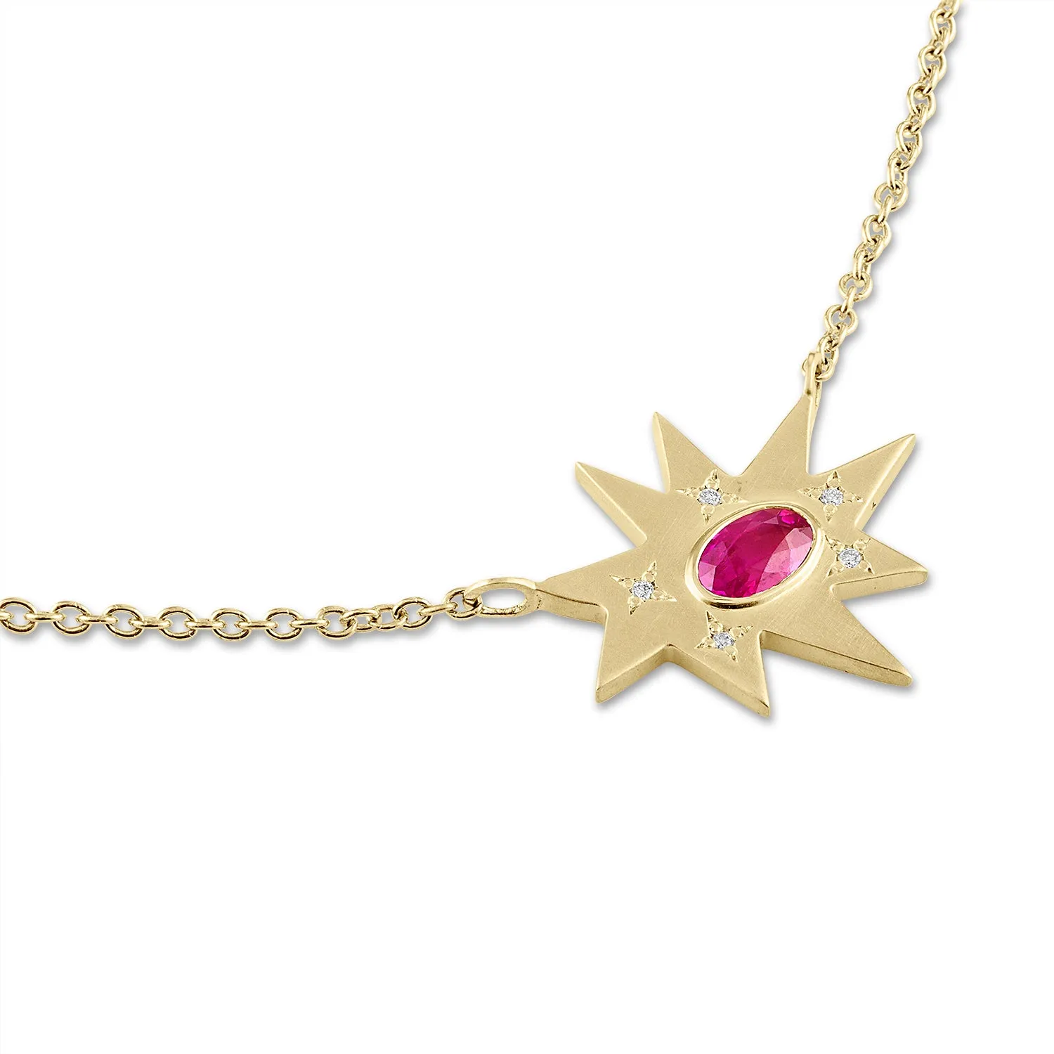 Gold Midi KAPOW! Necklace: Ruby