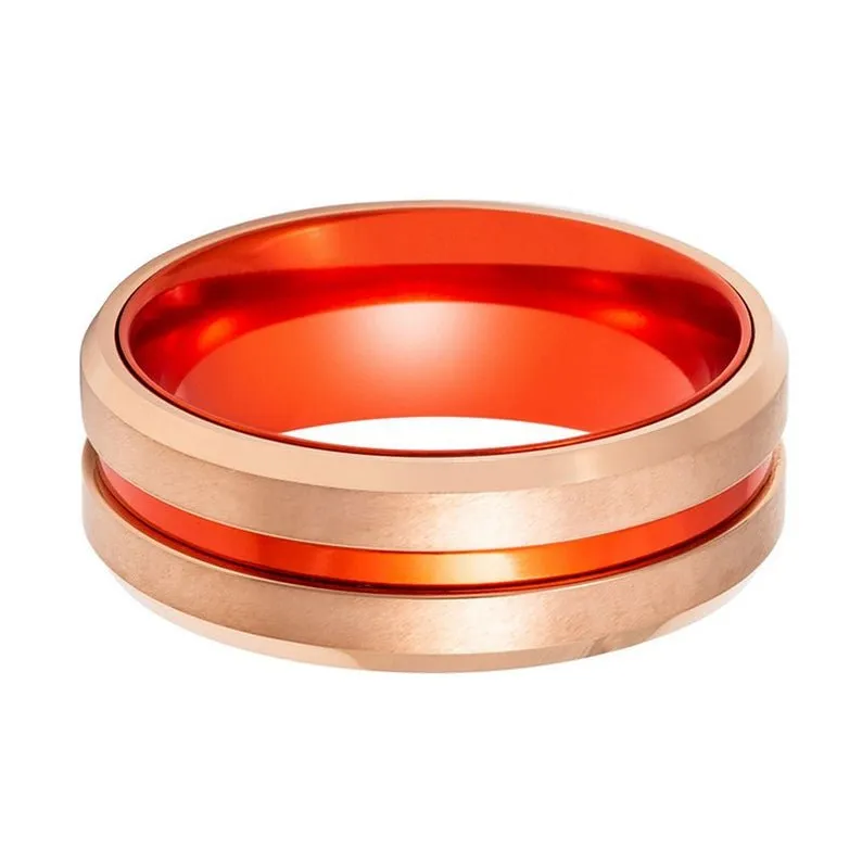 GOSTU | Tungsten Ring Red Groove