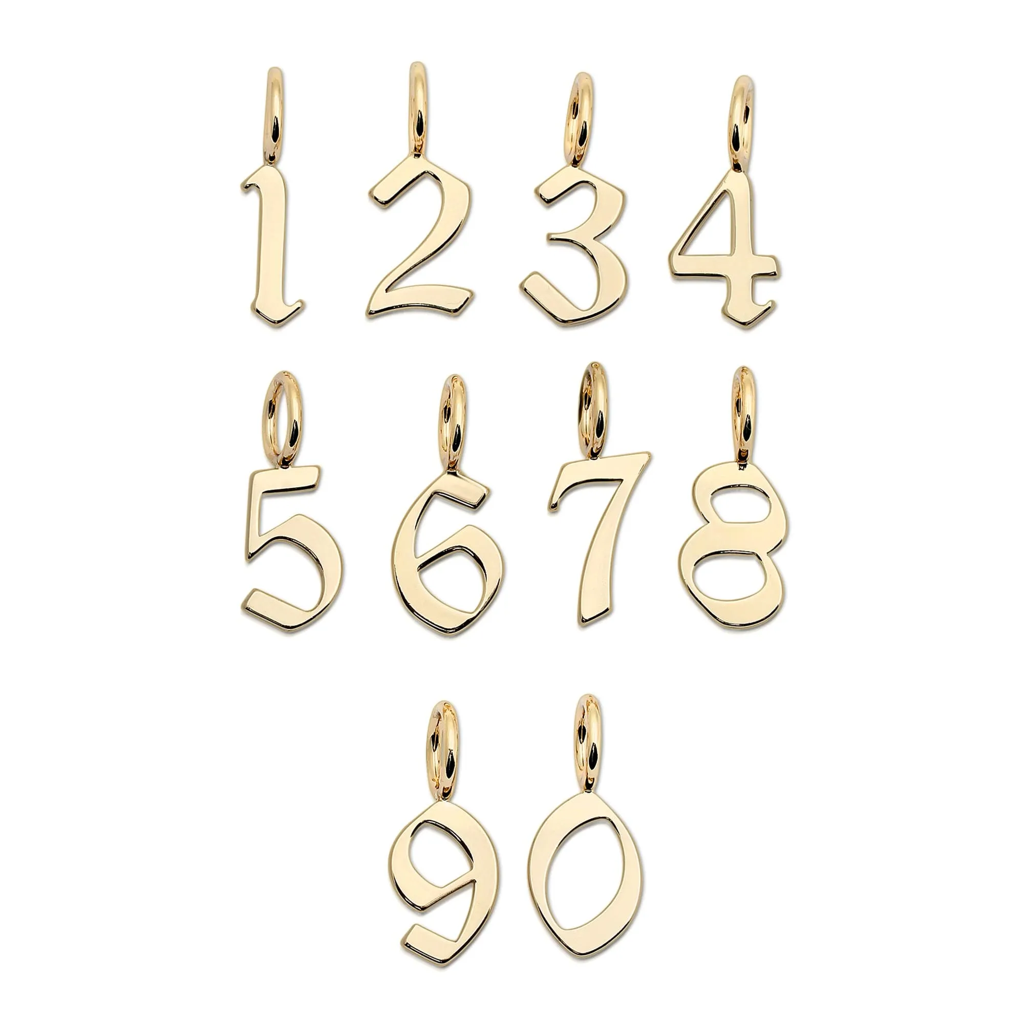 Gothic Numbers Pendants