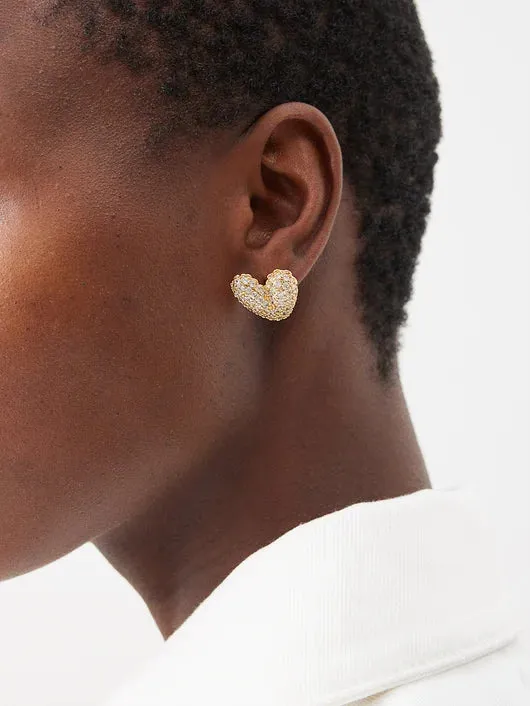 Gummy Heart Earrings - Gold