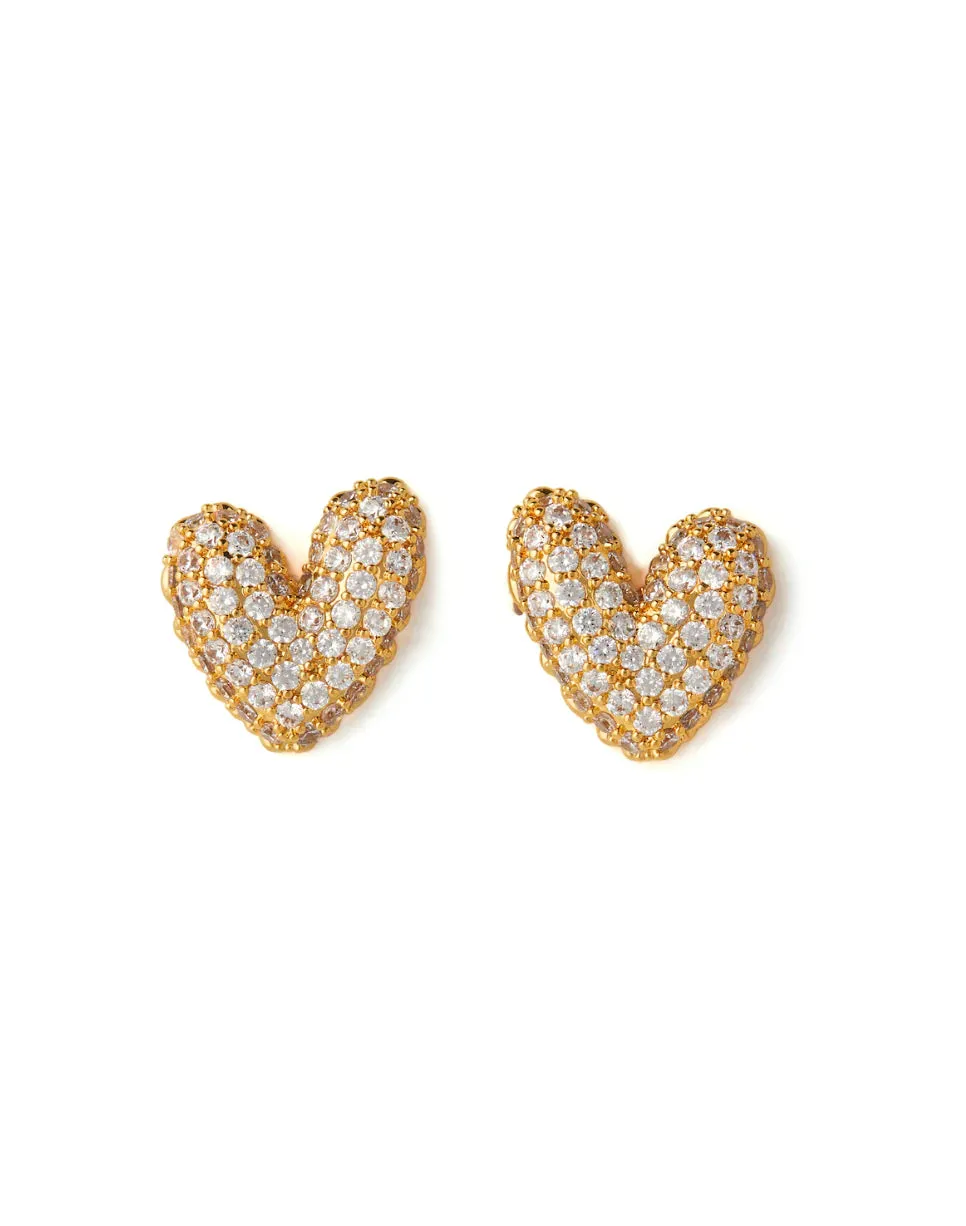 Gummy Heart Earrings - Gold