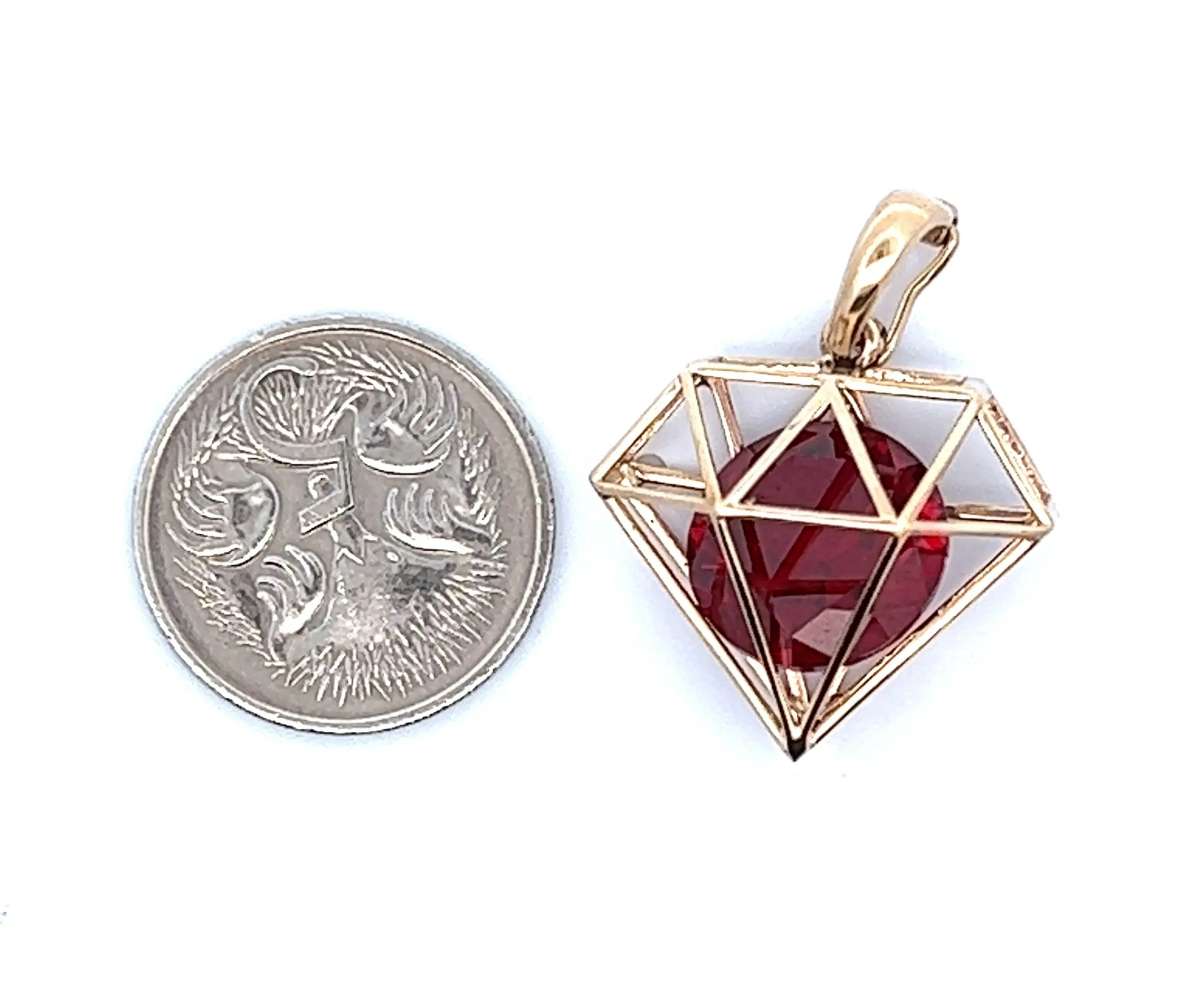 Handmade Ruby & Yellow Gold Enhancer Pendant