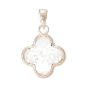 High Quality Floating Charm Glass Locket Pendants Flower Rose Gold 3.8cm x 2.5cm