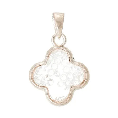 High Quality Floating Charm Glass Locket Pendants Flower Rose Gold 3.8cm x 2.5cm