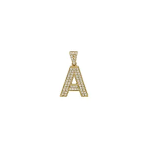 Iced-Out Initial Letters Pendants (14K)