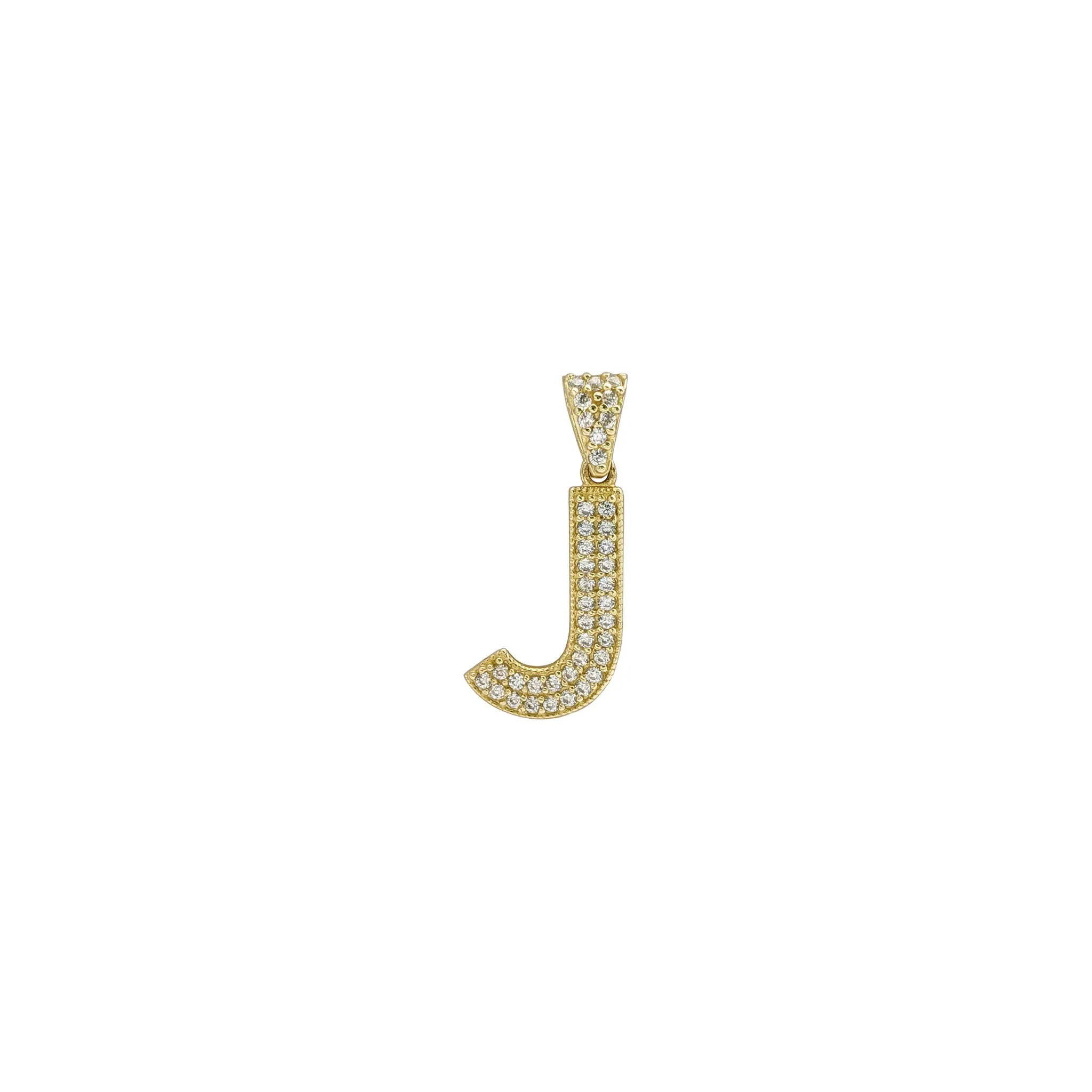 Iced-Out Initial Letters Pendants (14K)