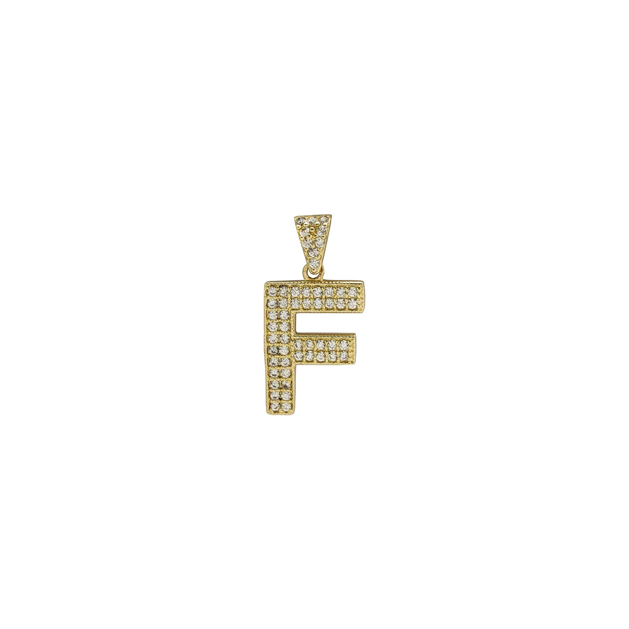 Iced-Out Initial Letters Pendants (14K)