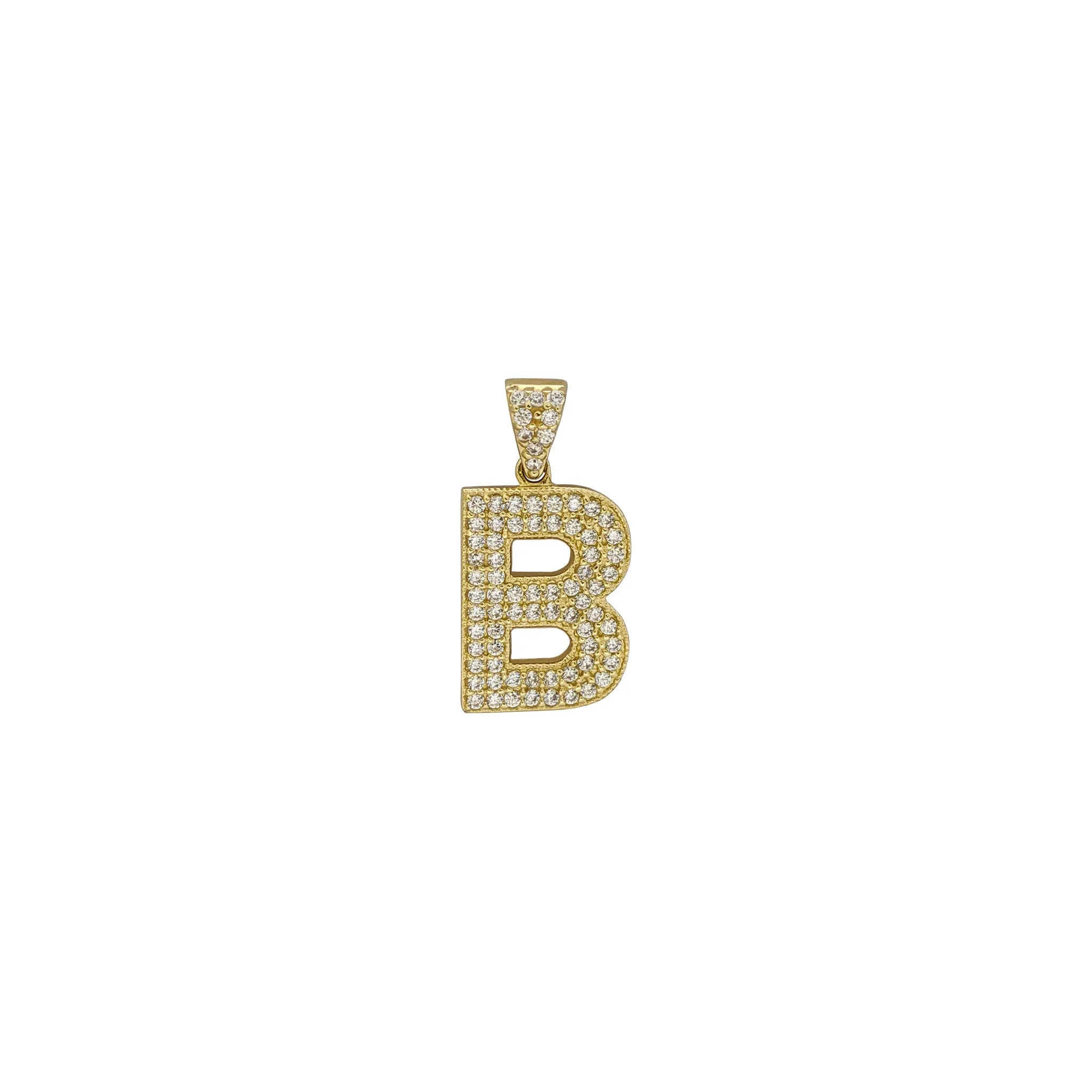 Iced-Out Initial Letters Pendants (14K)