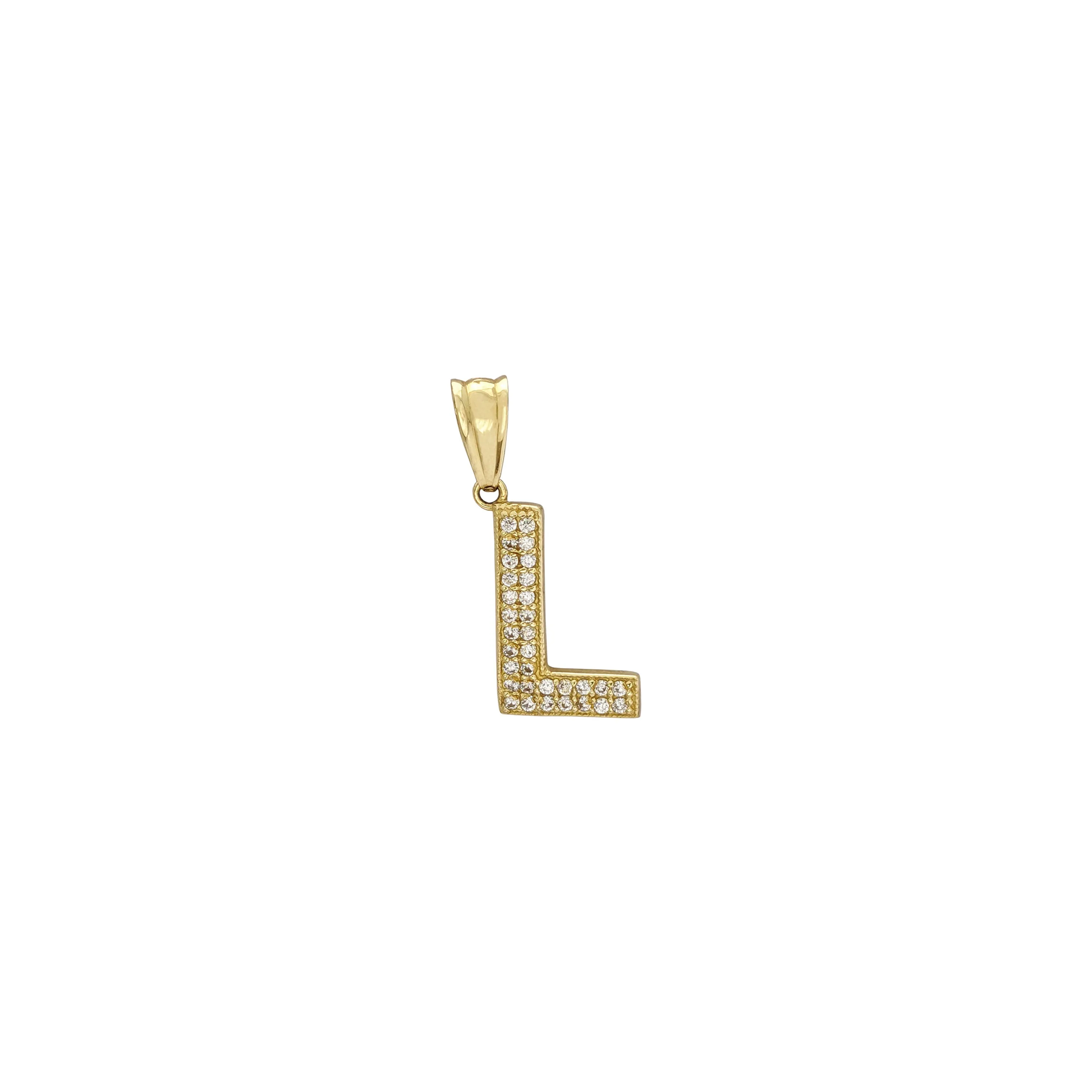 Iced-Out Initial Letters Pendants (14K)