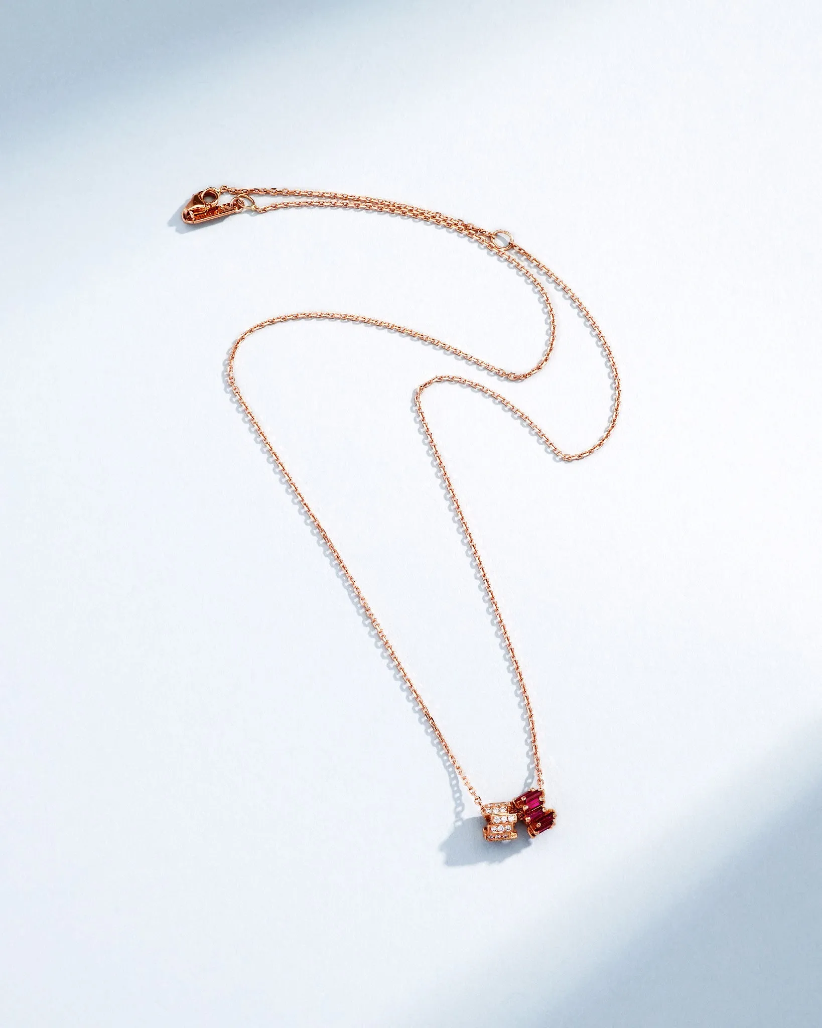 Infinite Ruby & Pave Diamond Rondelle Pendant