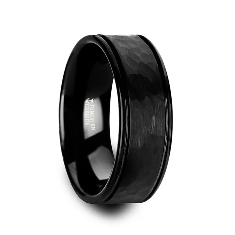 JOINER | Black Tungsten Ring Dual Offset Grooves