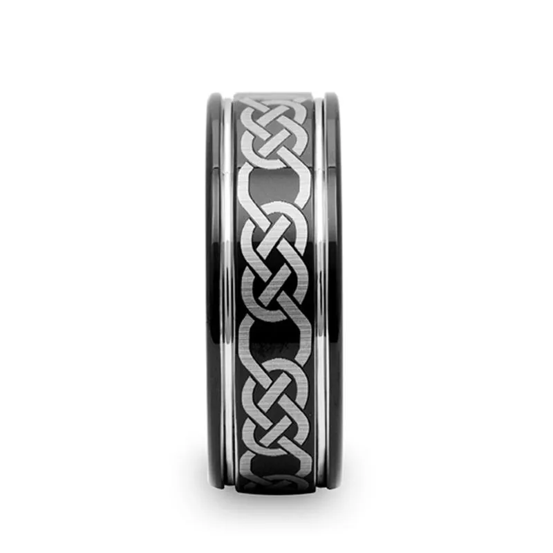 KILKENNY | Tungsten Ring with Celtic Pattern