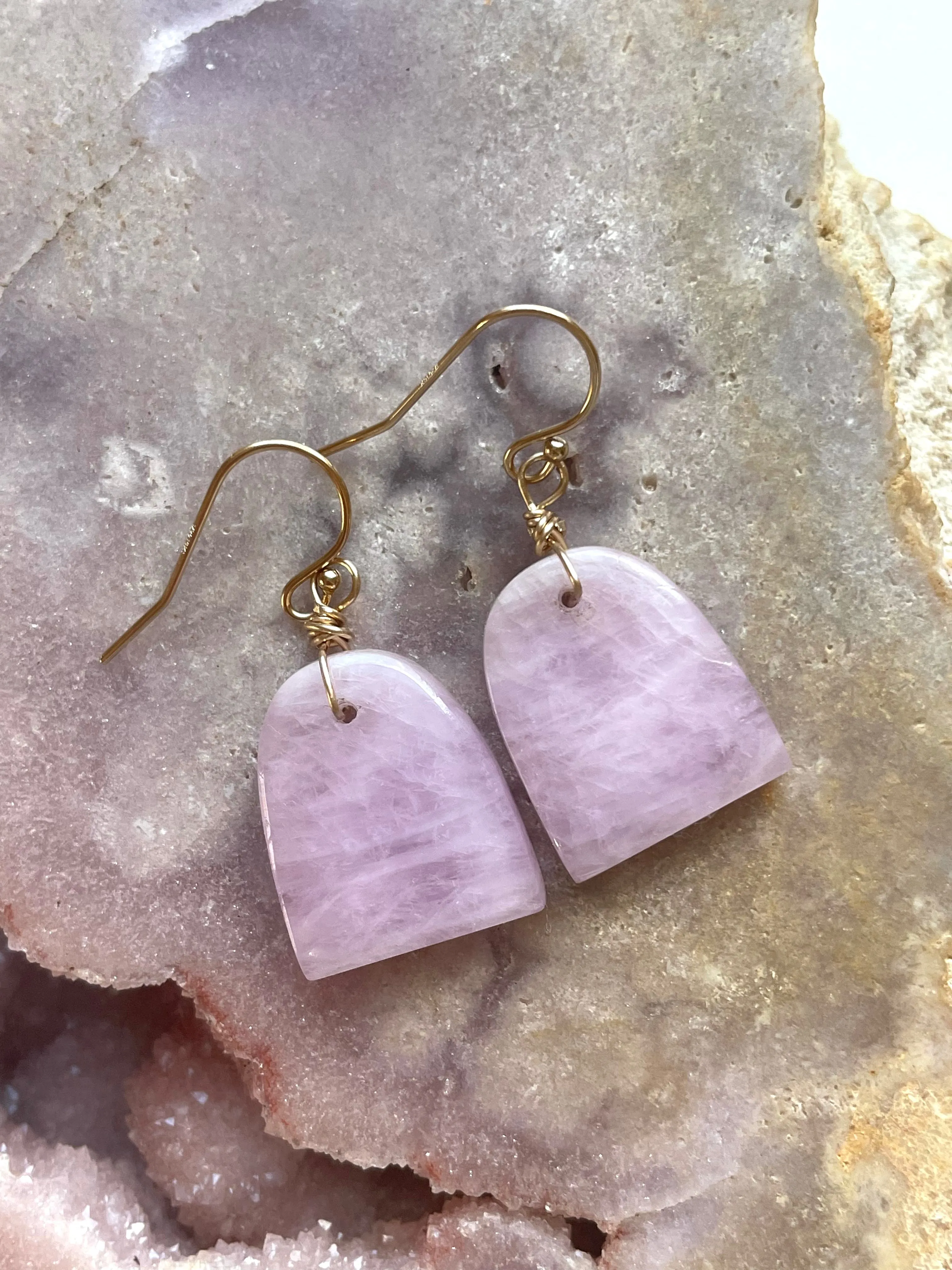 Kunzite Earrings Gold Filled