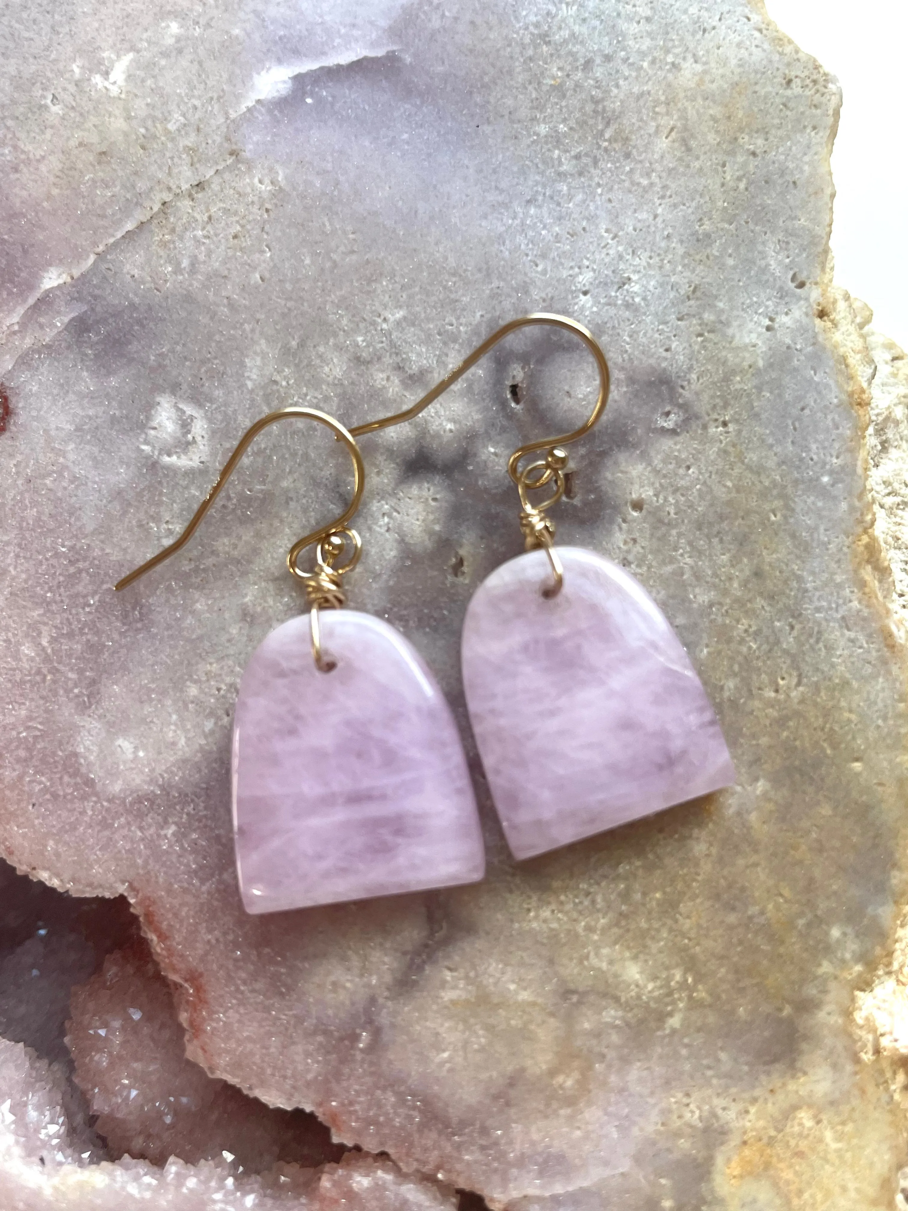 Kunzite Earrings Gold Filled