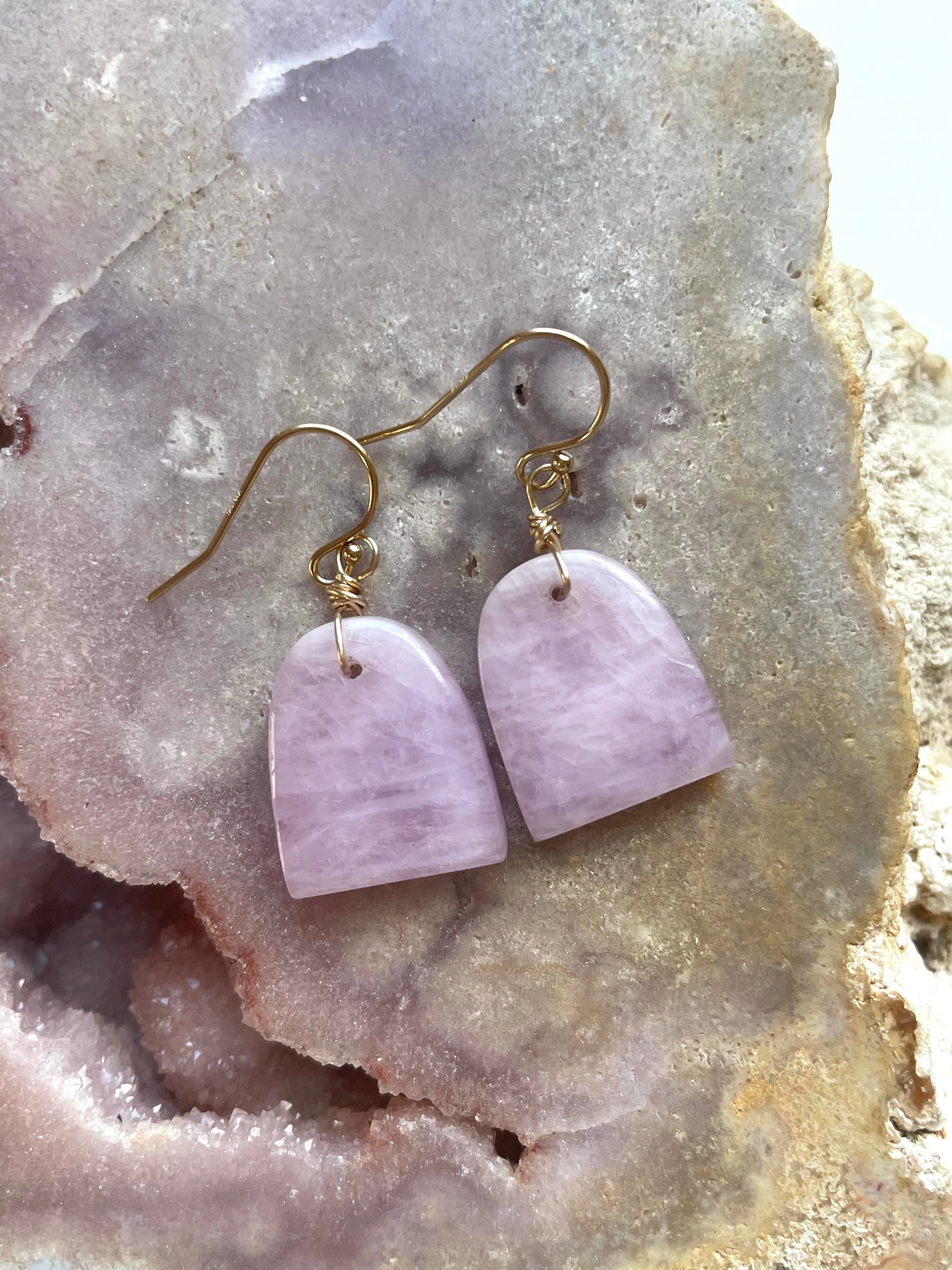 Kunzite Earrings Gold Filled